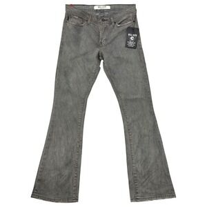 Kill City Junkie Boot Grey Distressed Stretch Twill Jeans NWT Size 32 33" Inseam